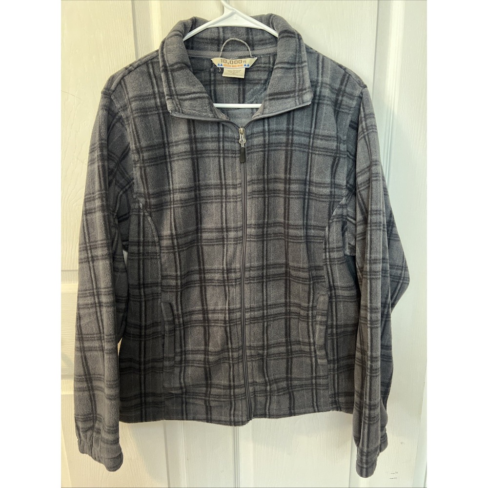 10,000 Feet Above Sea Level Women's XL Gray Full Zip Polyester Thick Cozy Jacket